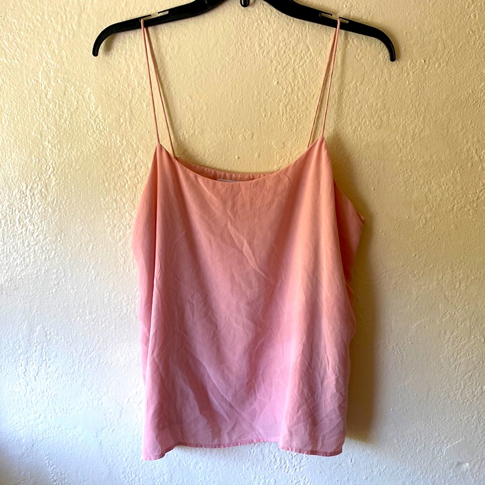 Grana 100% Silk Blush Pink Tank Top Size Large Camisole Tank Top Cami Lined